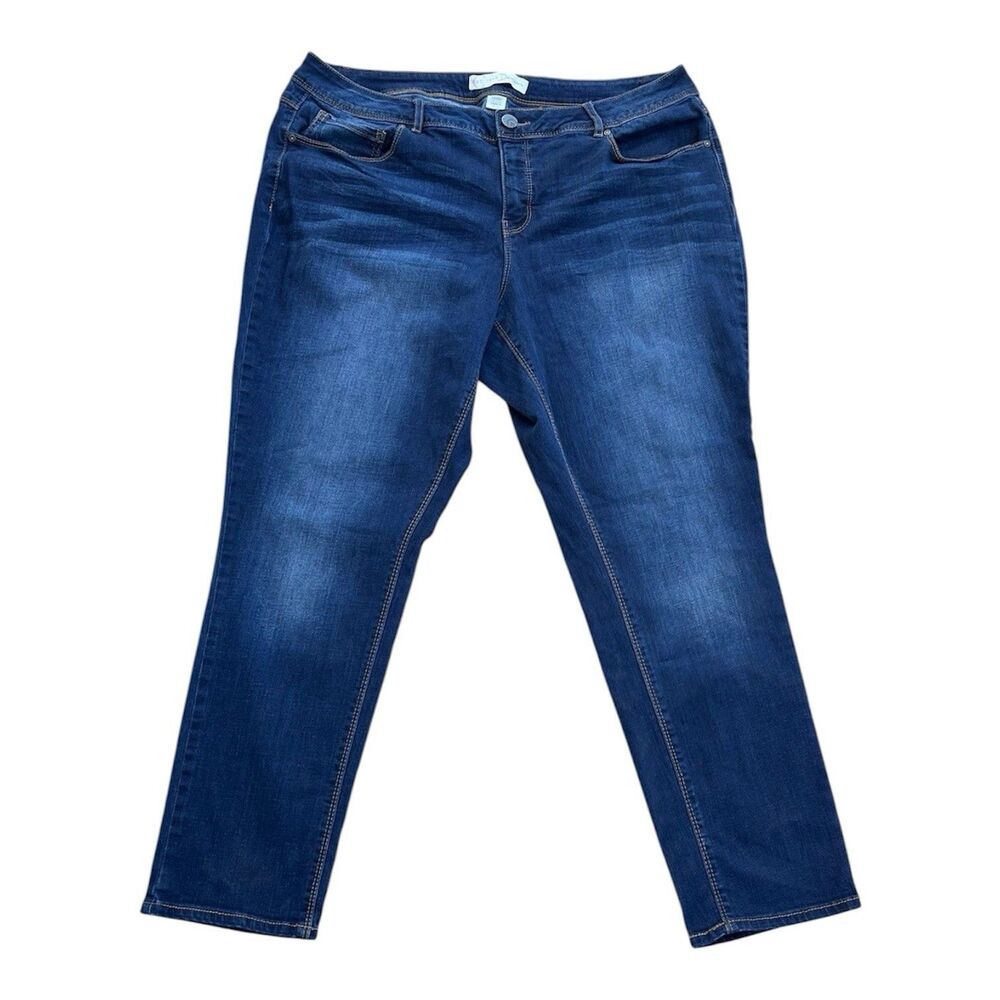 Cato Denim Jeans 18WP Women Plus Size Petite Straight Leg Blue Dark Wash Casual
